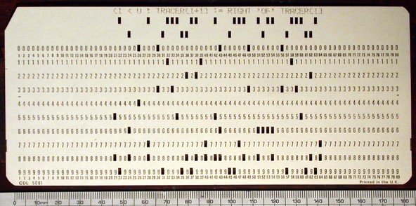 A punch card
